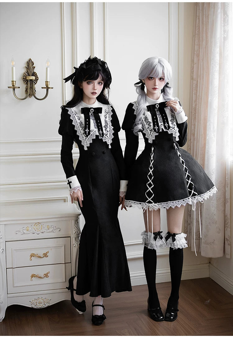 【予約販売】ゴシックマーメイドワンピース・ロング丈