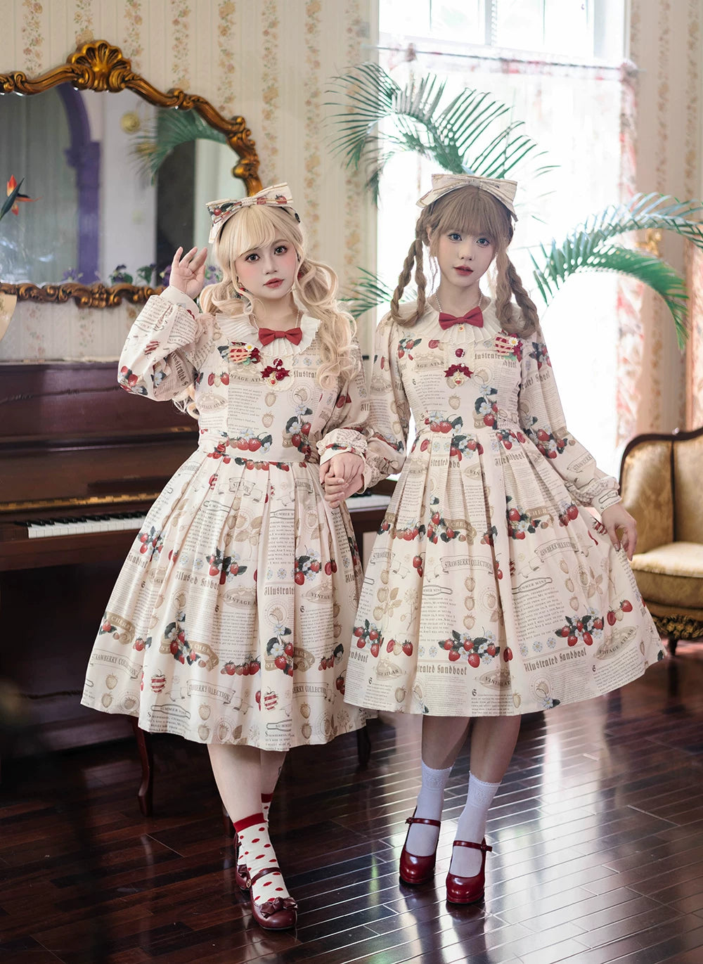 【予約販売】Strawberry Journal 長袖ワンピース