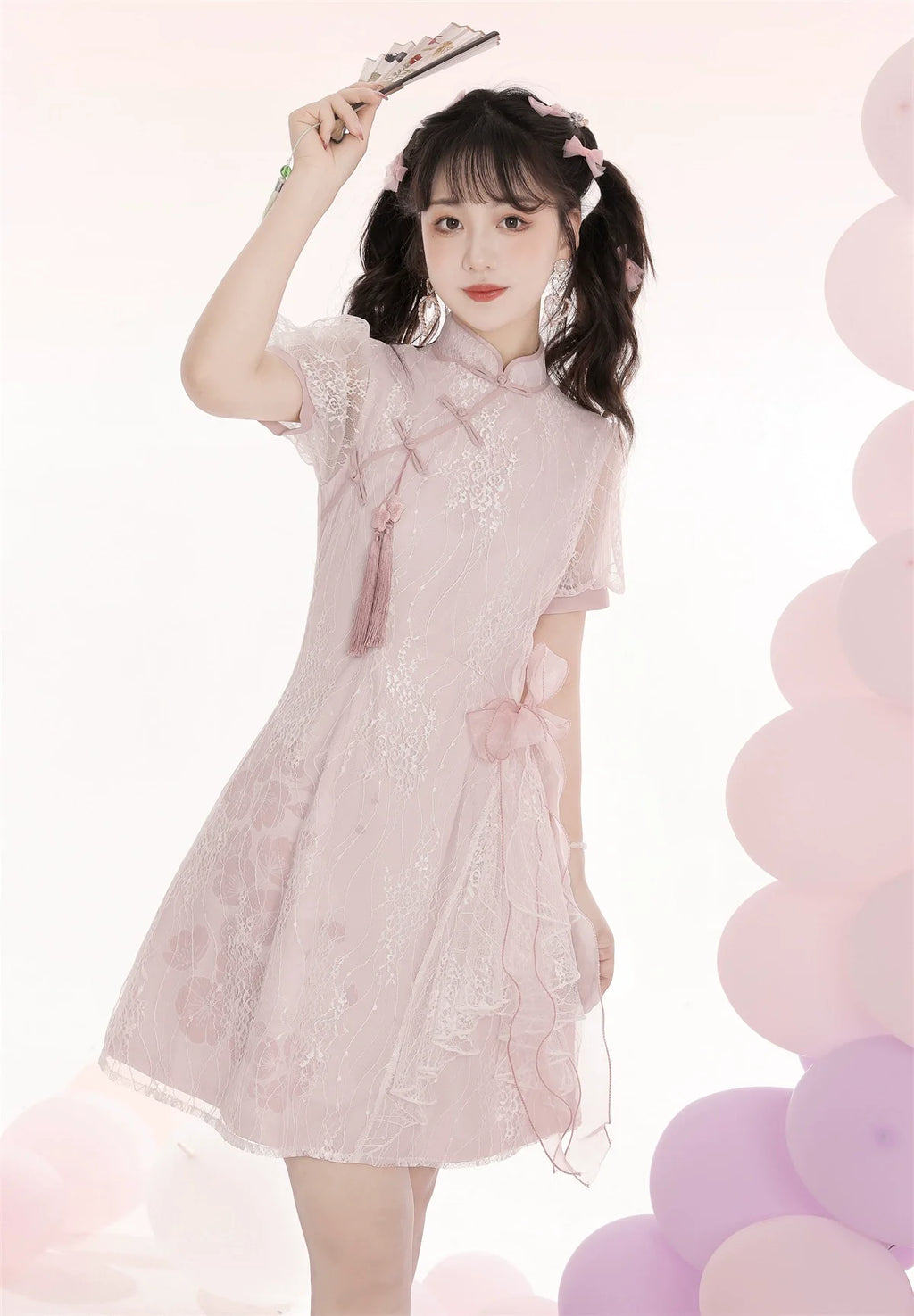 Peach Blossom ピンクリボンチャイナドレス