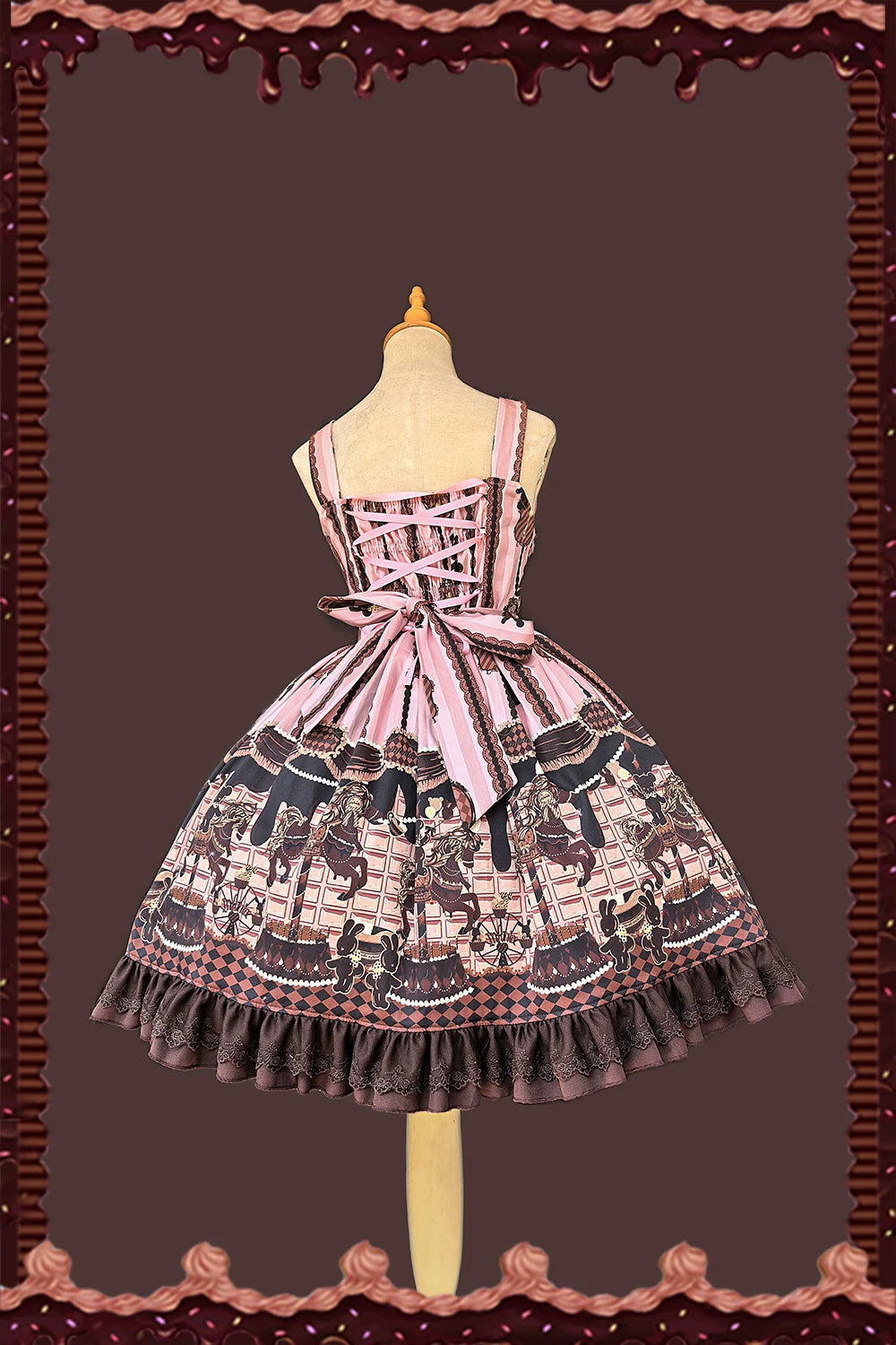 【予約販売】Chocolate Carousel プリントジャンパースカート