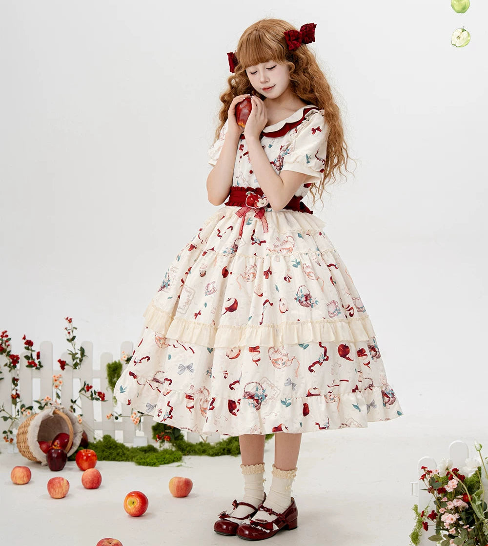 【受注予約9/2まで】Natural Apple Tea ガーデンワンピース・オフホワイト