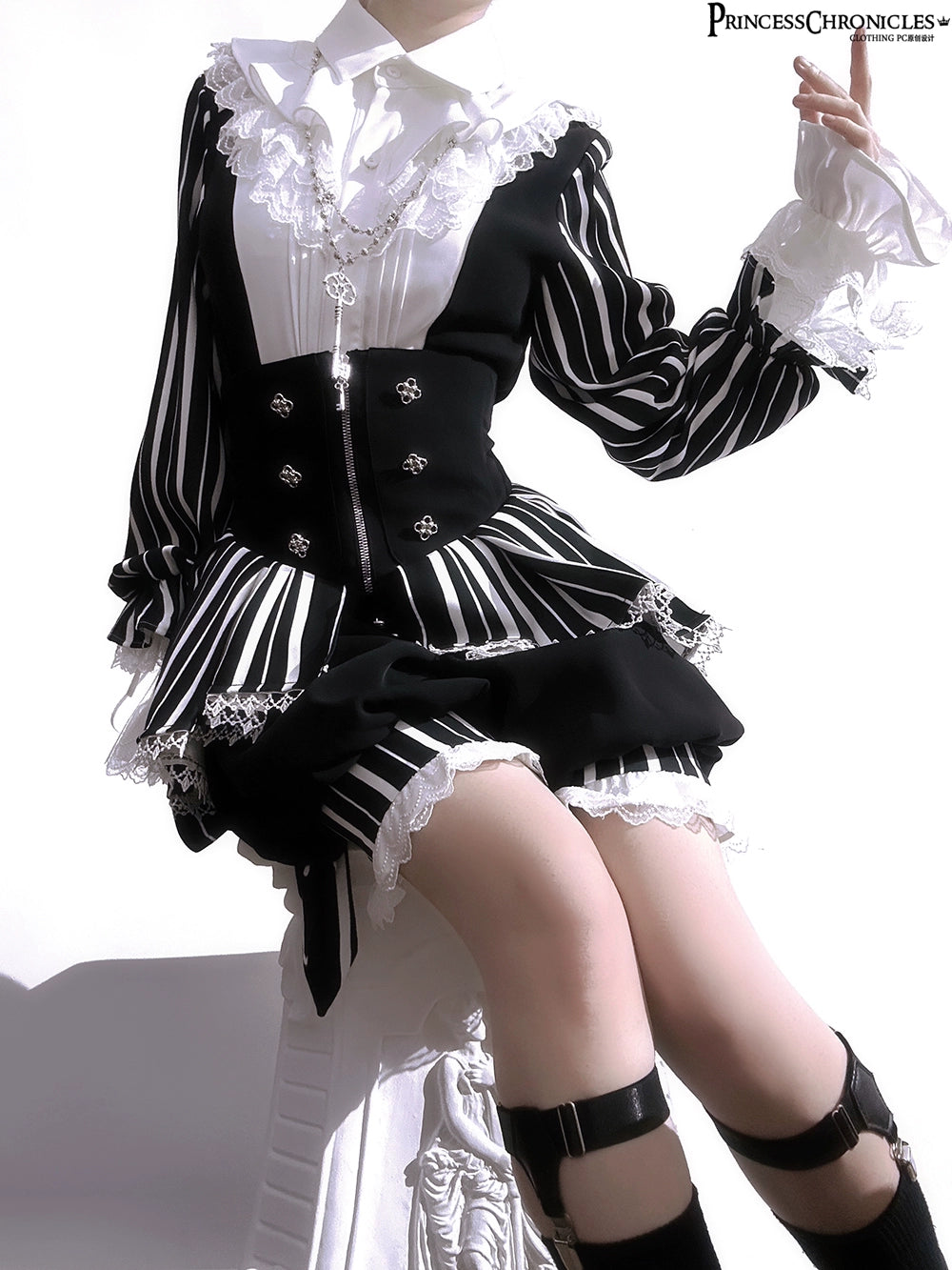 【予約販売】Marvelous Trick 皇子系ストライプショートパンツ