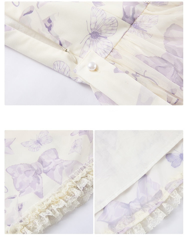 [Pre-orders available until 2/10] Ribbon Eternal Garden lace square neck dress