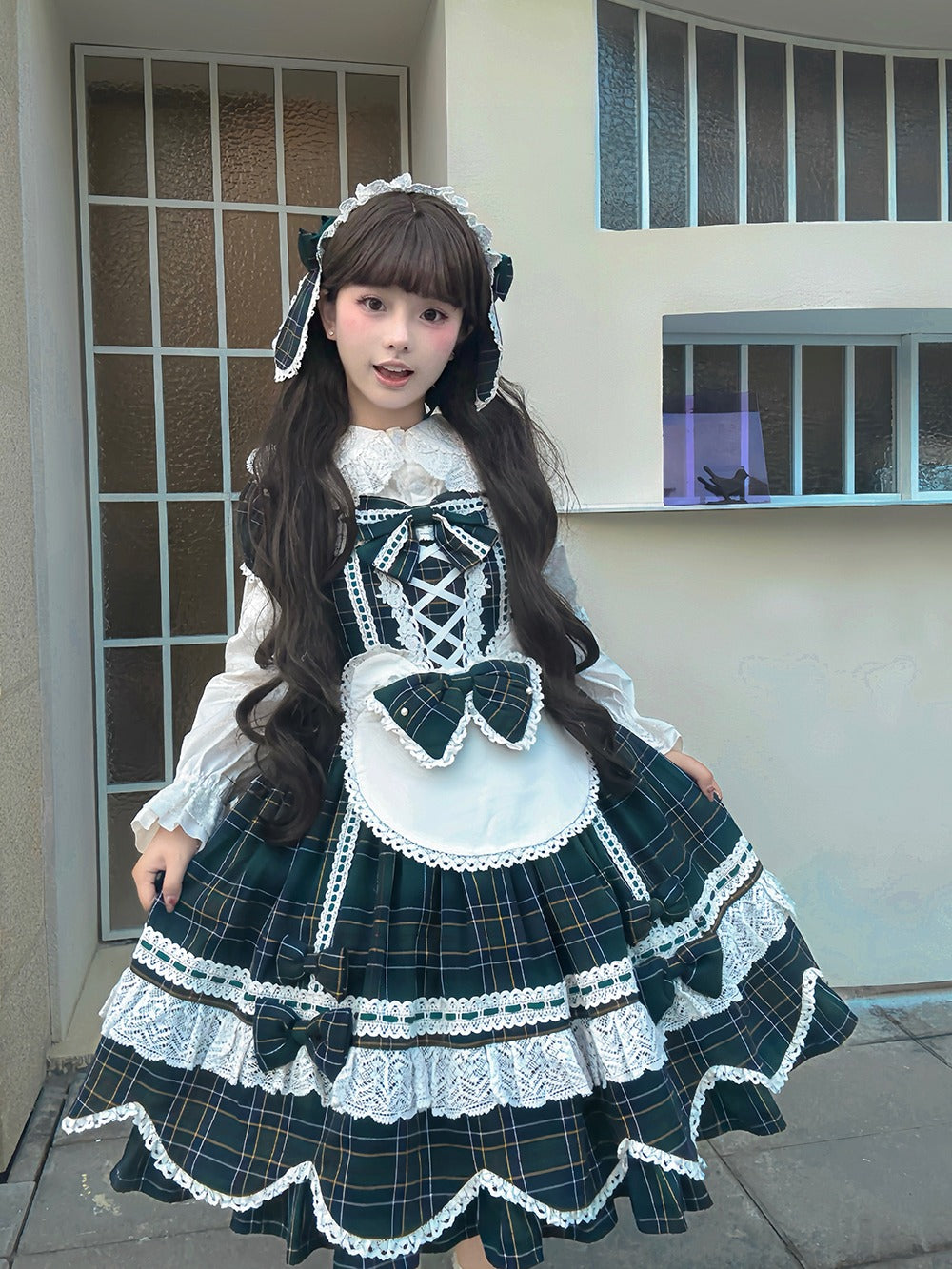 【予約販売】Checkered Petal Rabbit リボンワンピース