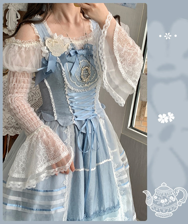 Antique Porcelain Plates オフショルダーブラウス