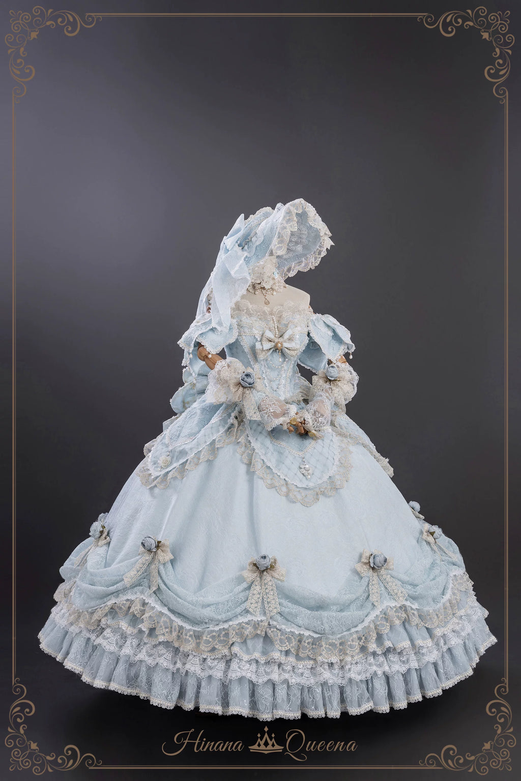 【受注予約9/16まで】With Bell プリンセスドレス ロング丈・パステルブルー