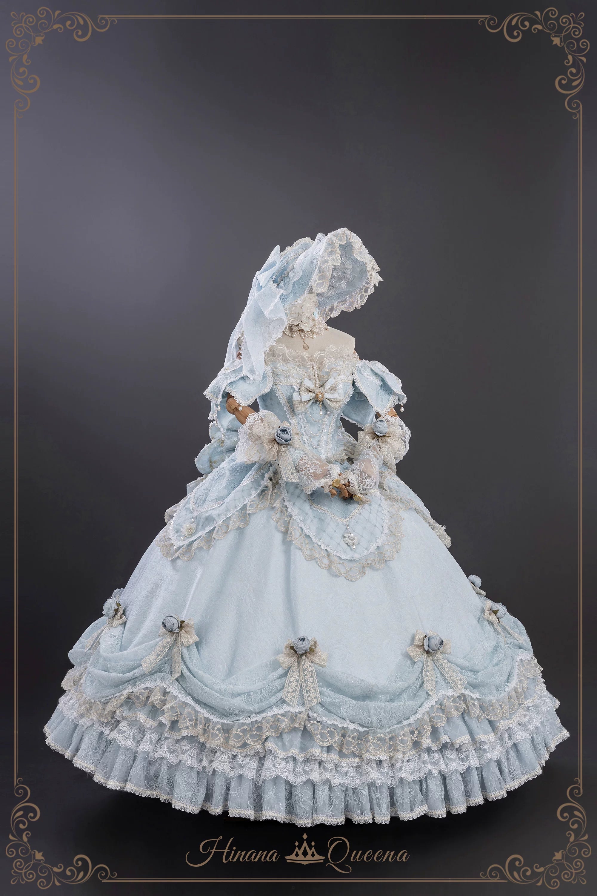 【受注予約9/16まで】With Bell プリンセスドレス ロング丈・パステルブルー