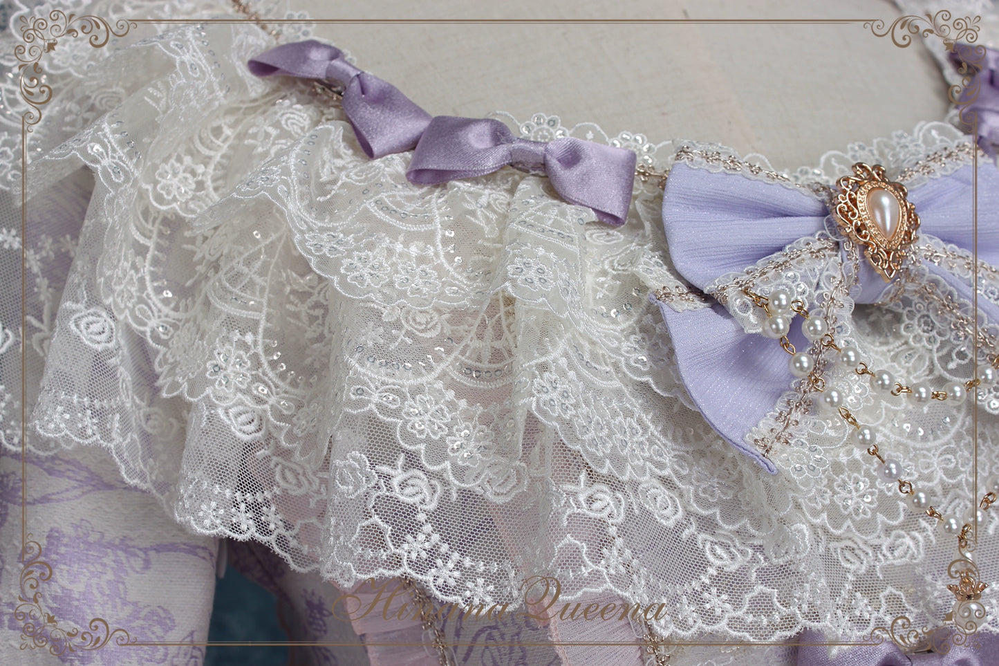 [Pre-orders available until 11/13] Rapunzel-style ribbon and lace luxury dress, short length