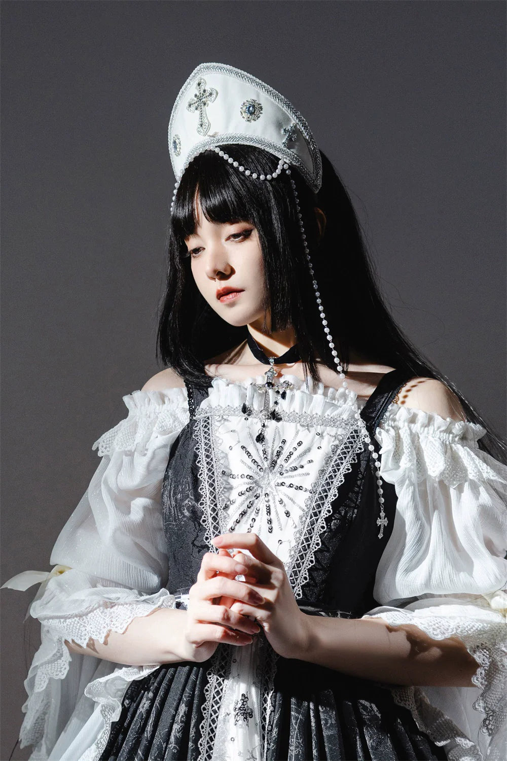 [Sale period ended] Sanctuary Goth Lolita Off Shoulder Princess Sleeve Blouse