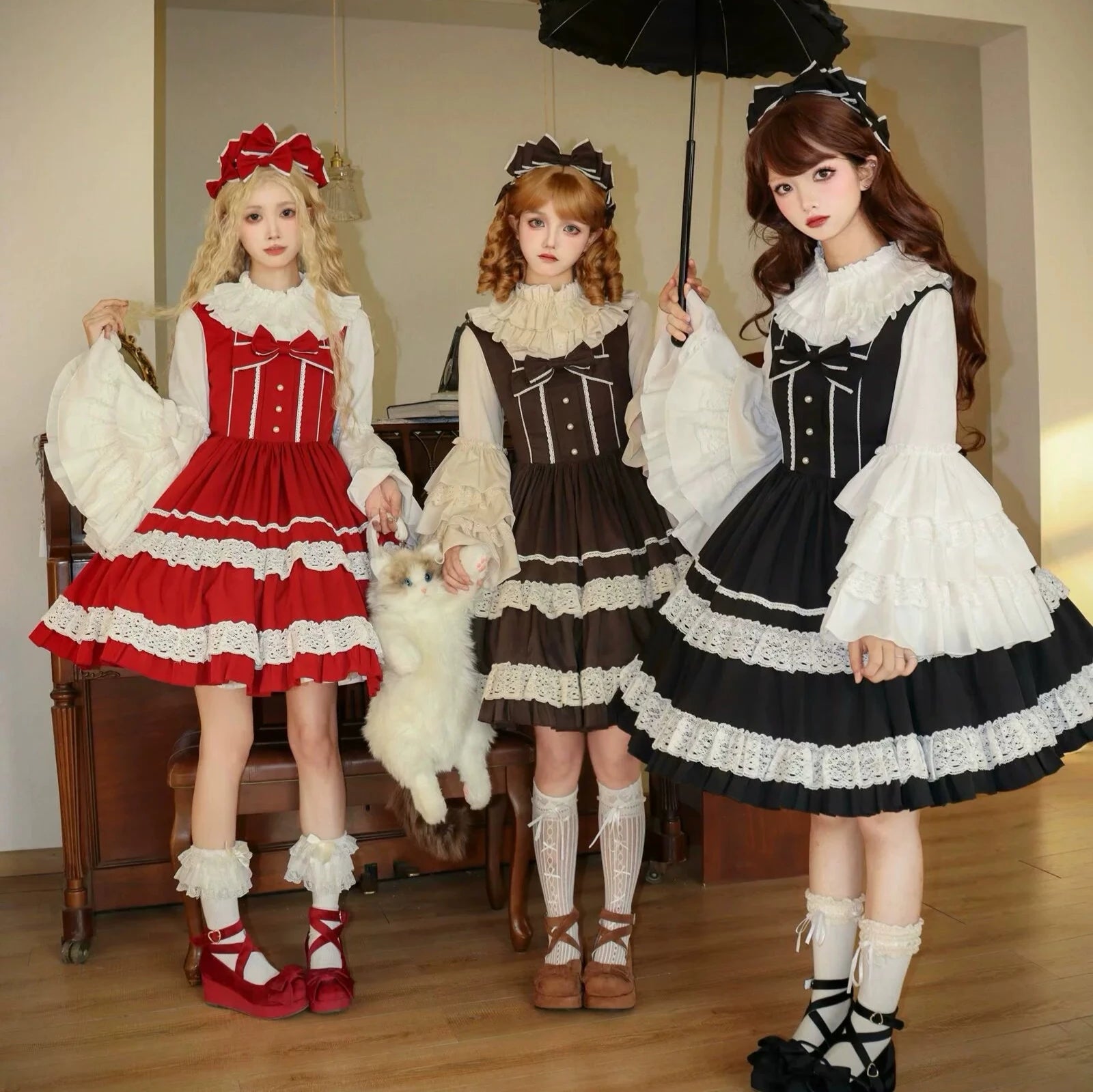 Caramel Doll レースのジャンパースカート
