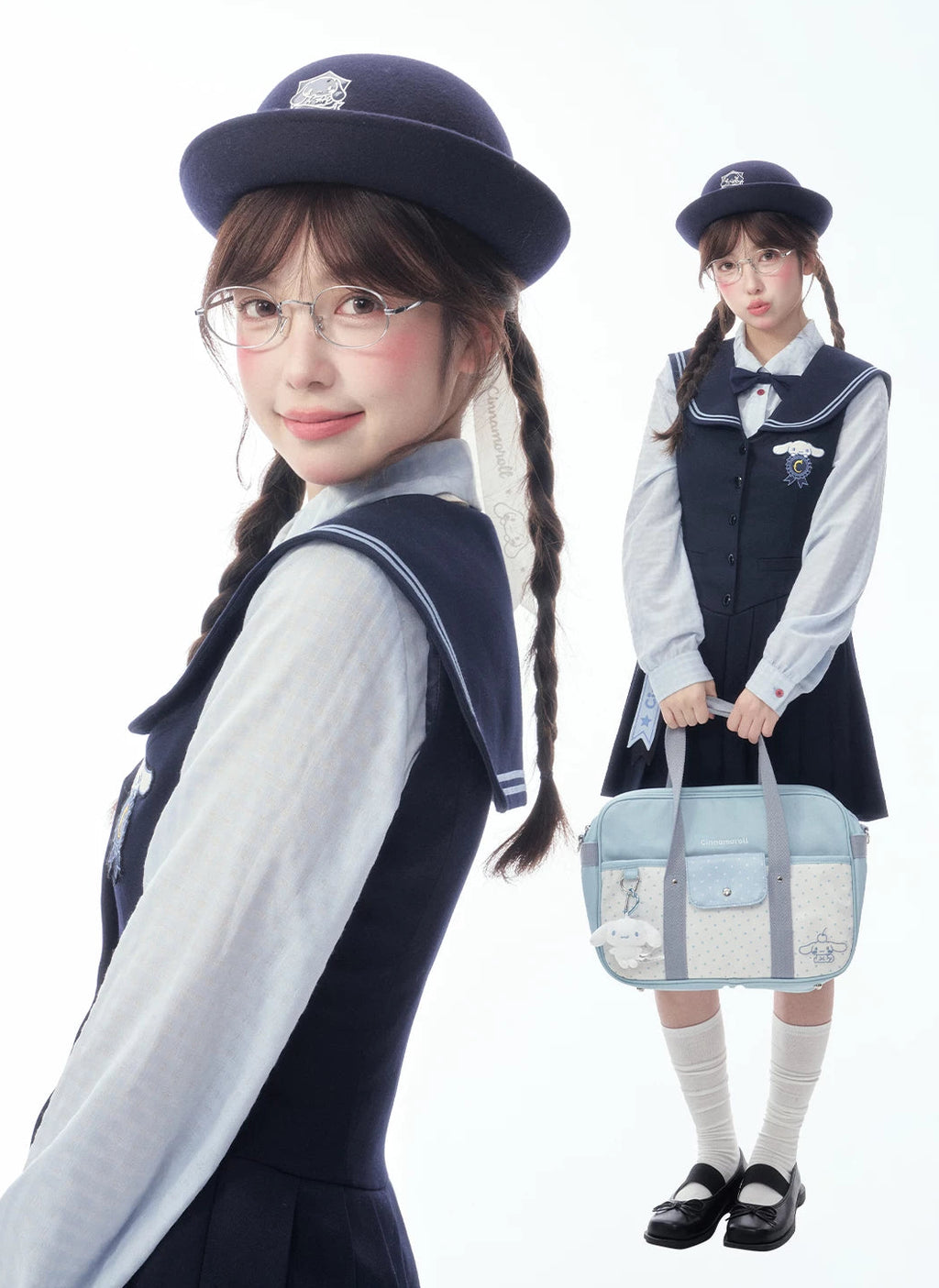 サンリオ シナモロール セーラーカラーのジャンパースカート
