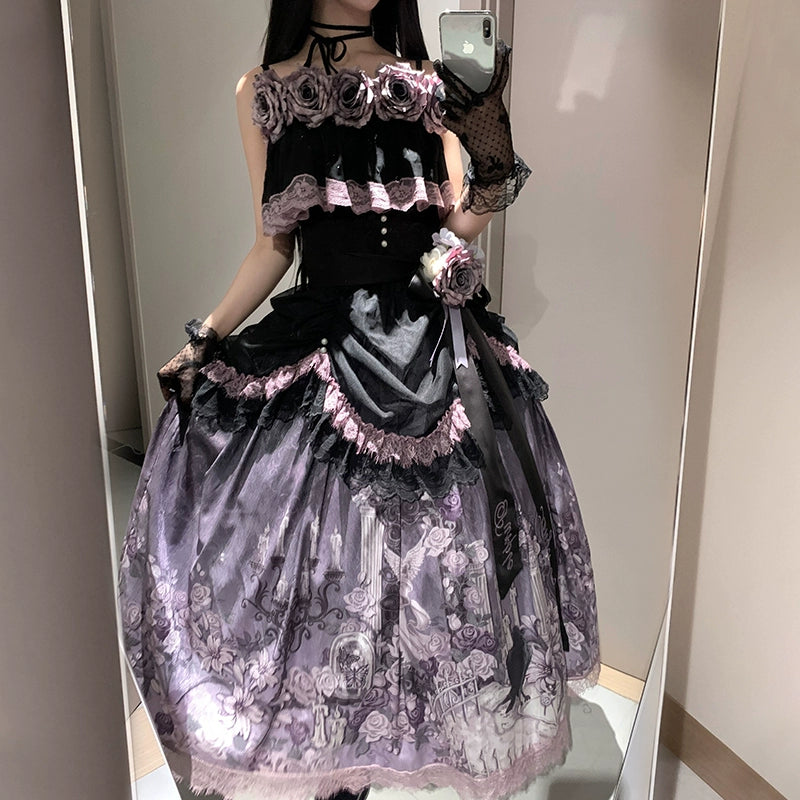 Mysterious Rose 薔薇とレースのセットアップ