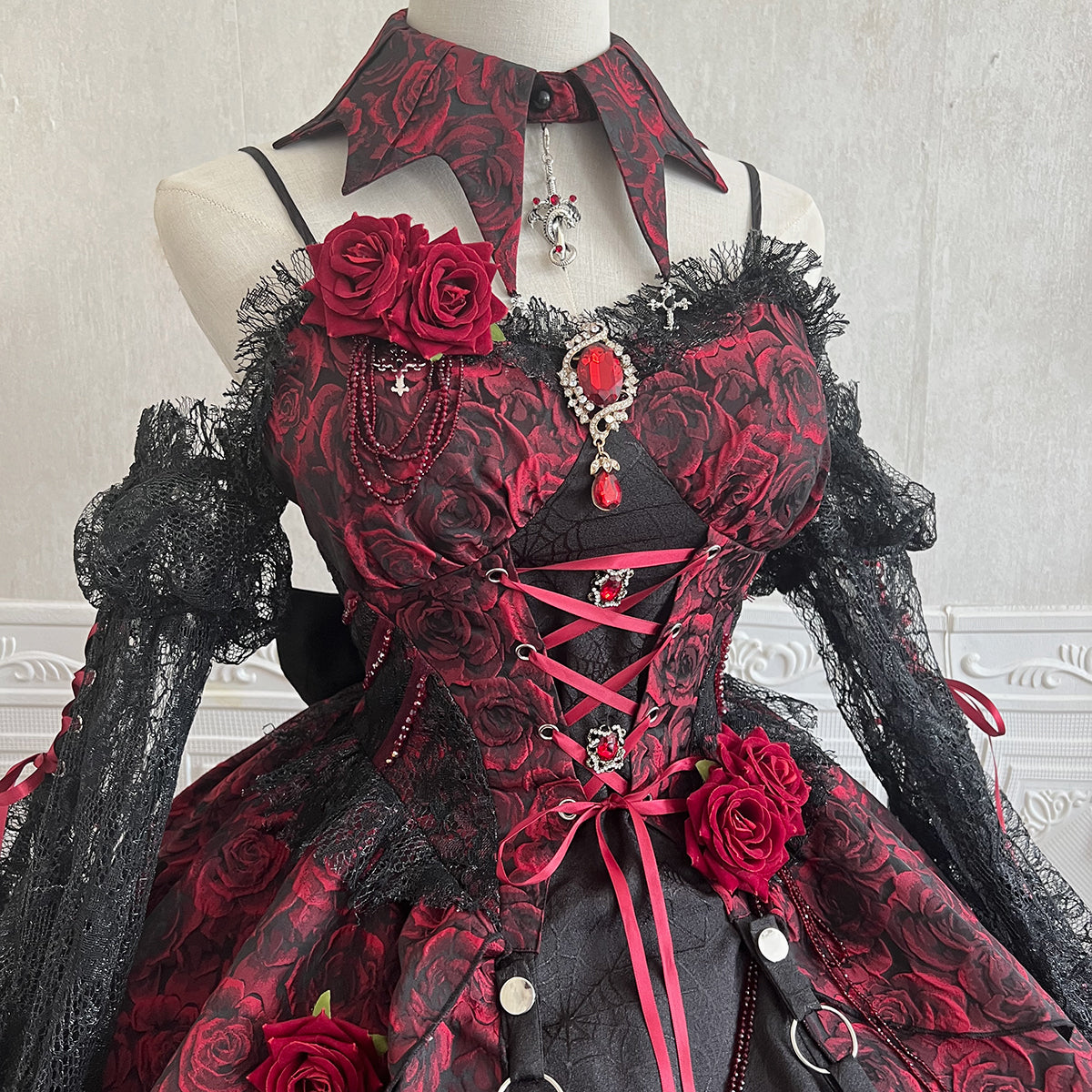 Dark Crimson Rose ゴスロリジャンパースカート
