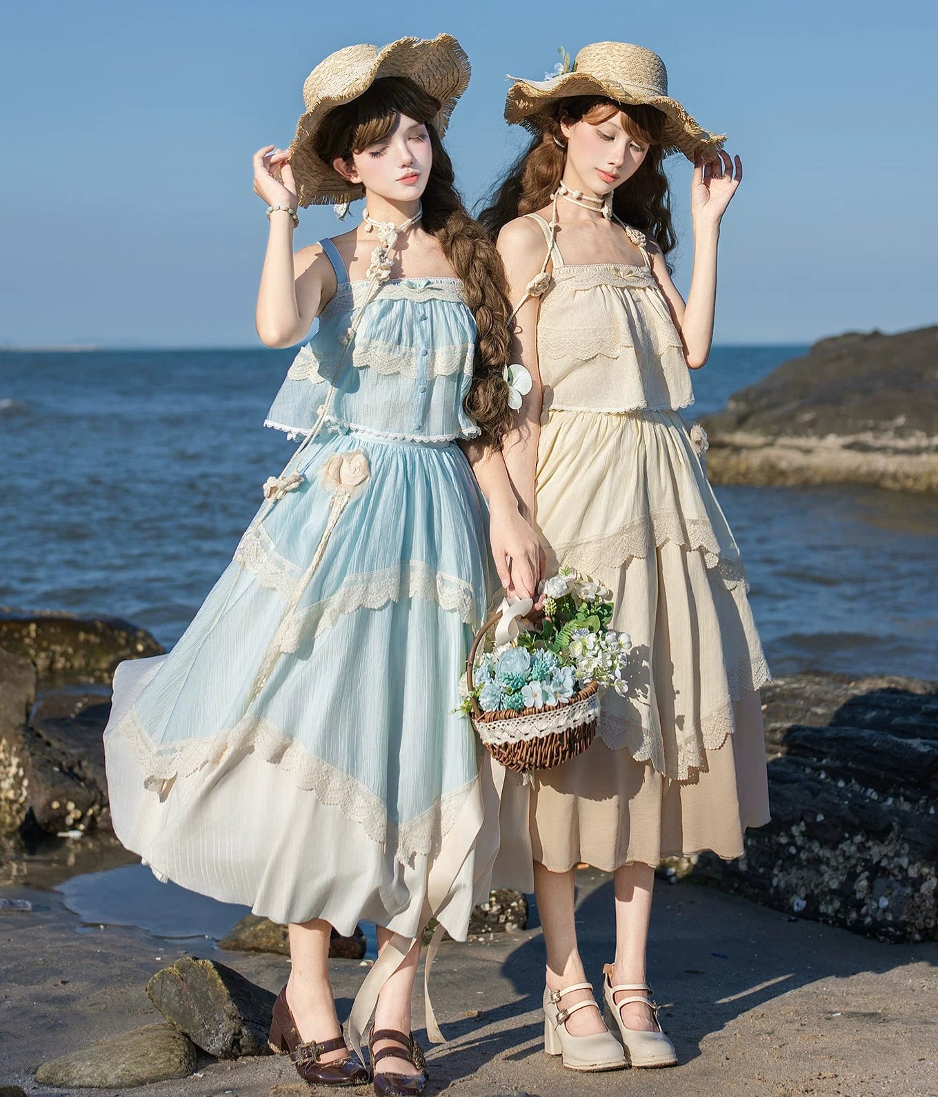 Bluebell Summer キャミソールトップスとロングスカートのセットアップ・帽子付き