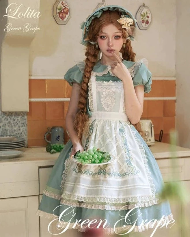 Honey Venus 白ぶどうのシアーエプロン – ロリータファッション通販RonRon Honey Venus 白ぶどうのシアーエプロン – ロリータファッション通販RonRon