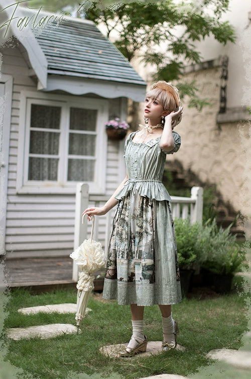 Fantasy Garden プリントワンピース