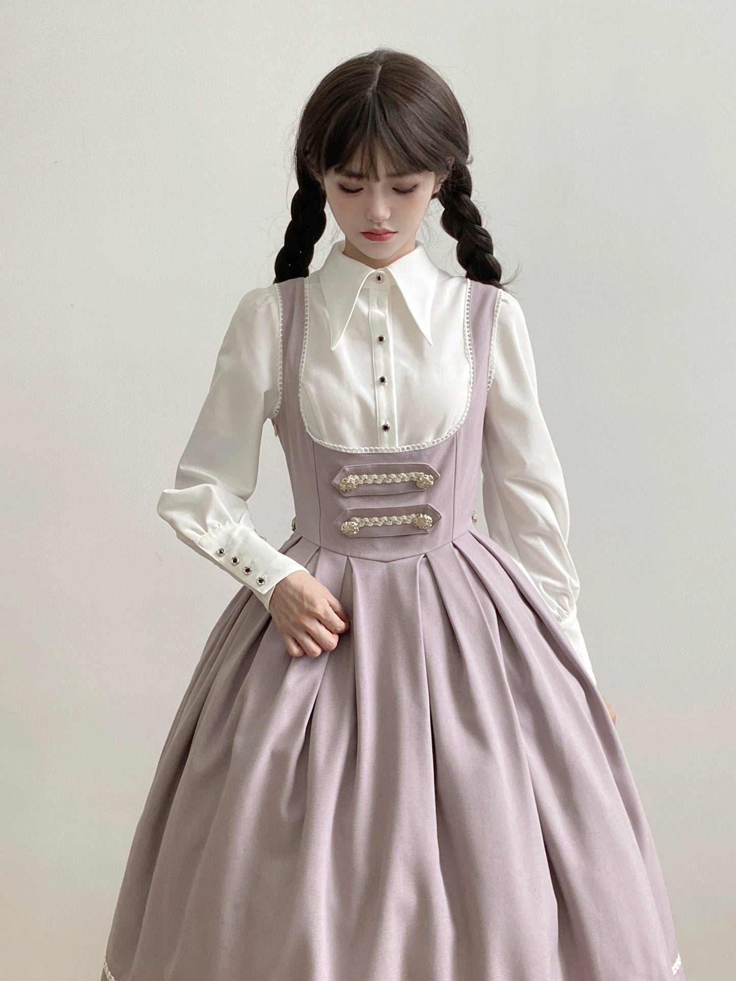 [Pre-orders available until 9/29] Bright Moon Corset Jumper Skirt, Plain Type [Lavender]