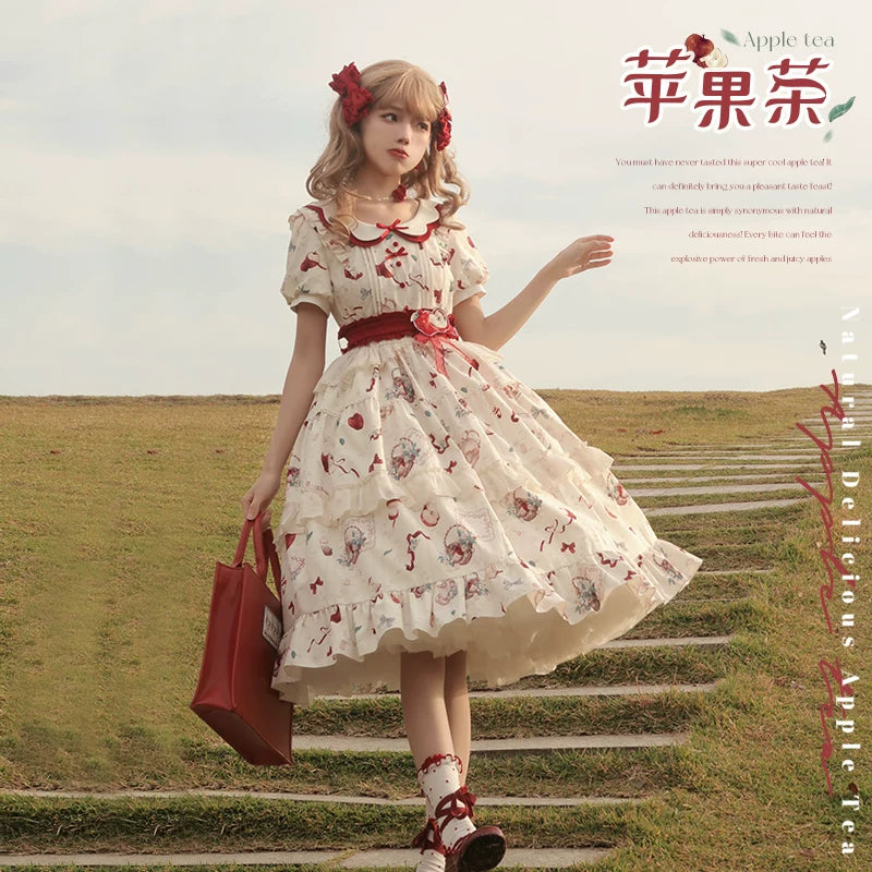 【受注予約9/2まで】Natural Apple Tea ガーデンワンピース・オフホワイト