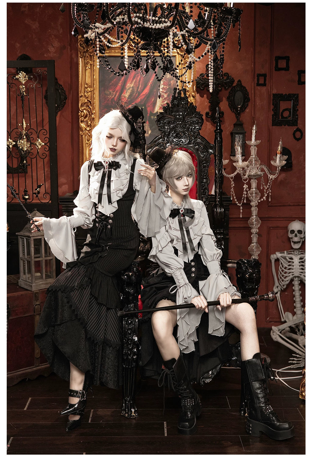 【予約販売】夜鴉 ゴシックブラウス＆スカートセット