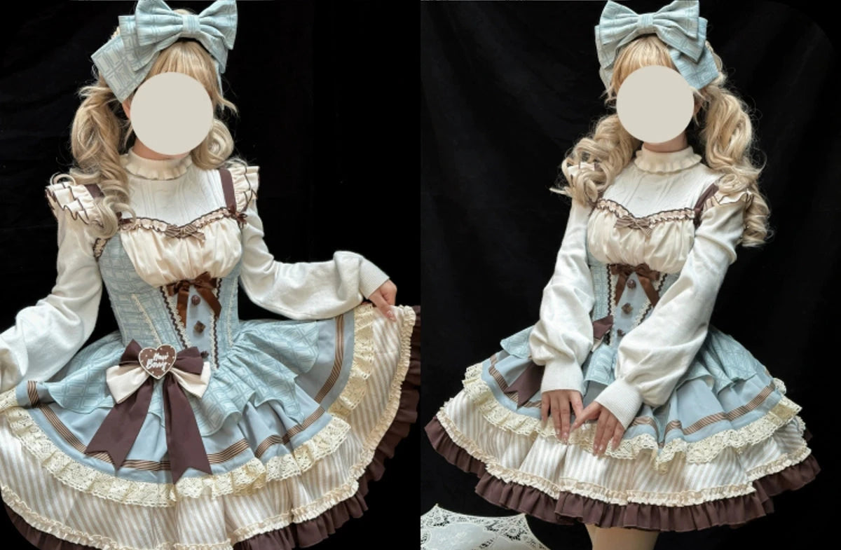 [Resale/Pre-orders available until 3/9] Mellow Mint Chocolate Jumper Skirt and Ribbon Headband