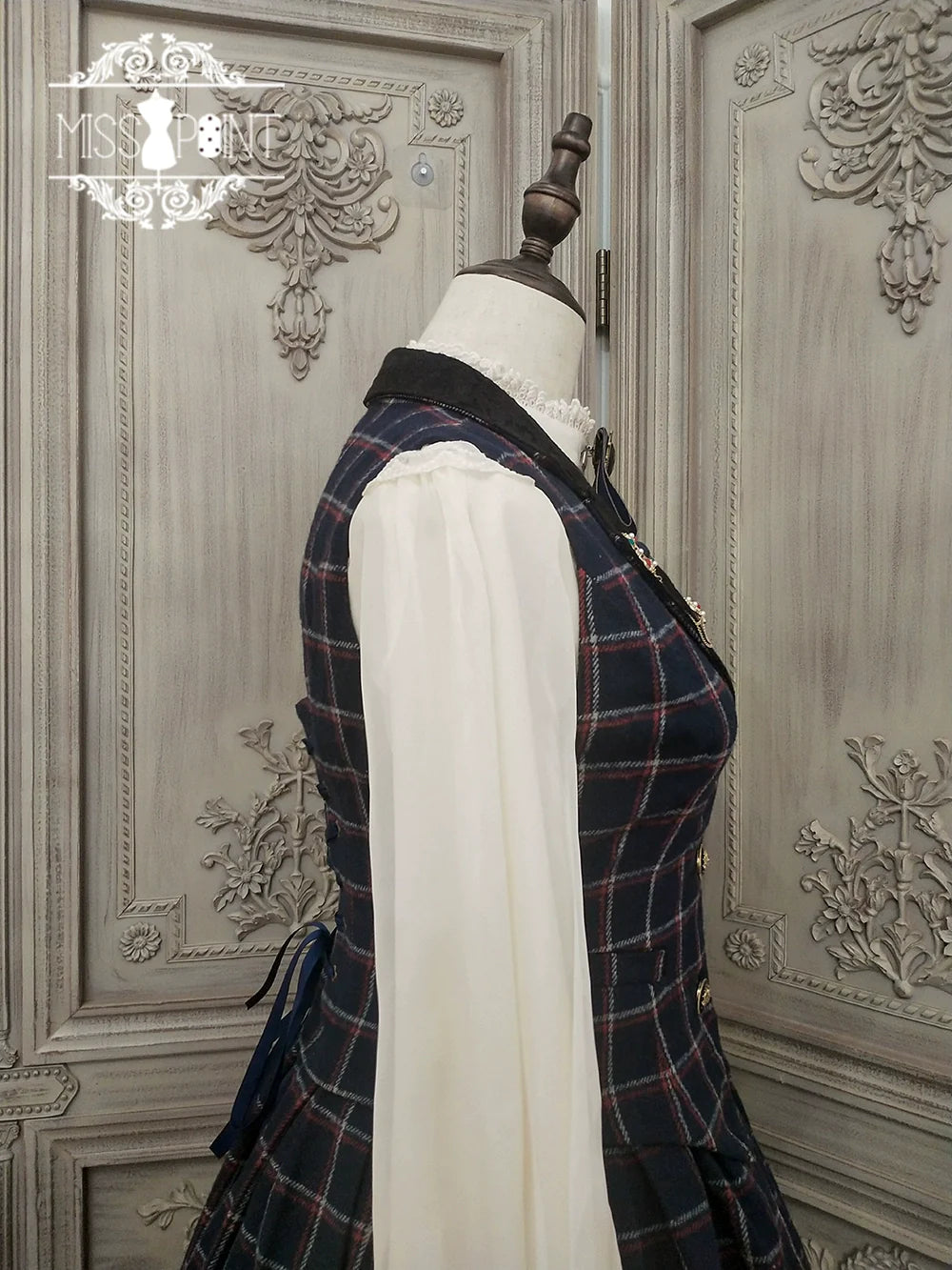 British Classical Lolita Warm Check Vest