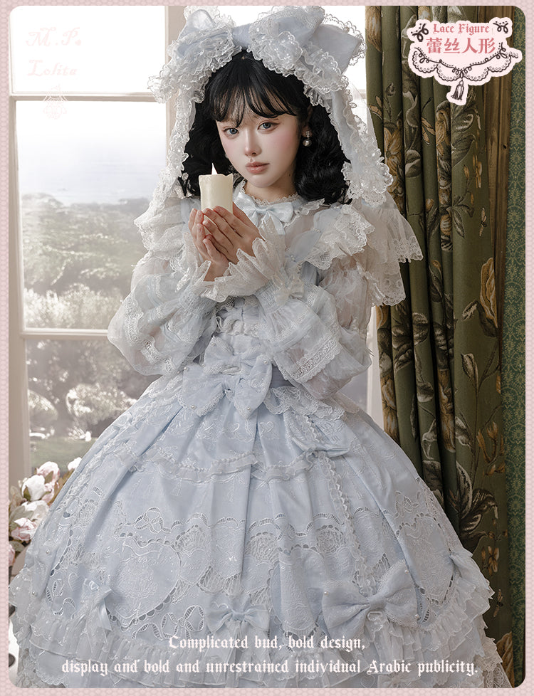 【受注予約12/23まで】Lace Figure 刺繍ジャンパースカート