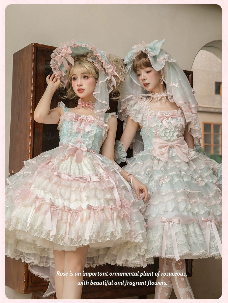 [Pre-orders available until 10/16] Rose Courtyard lace and ribbon jumper skirt