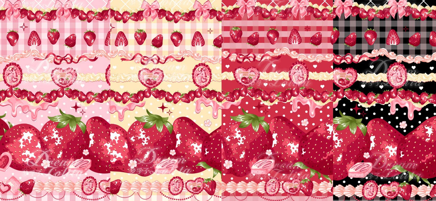 [Pre-orders available until 3/16] Dream to Strawberry Print Jumper Skirt