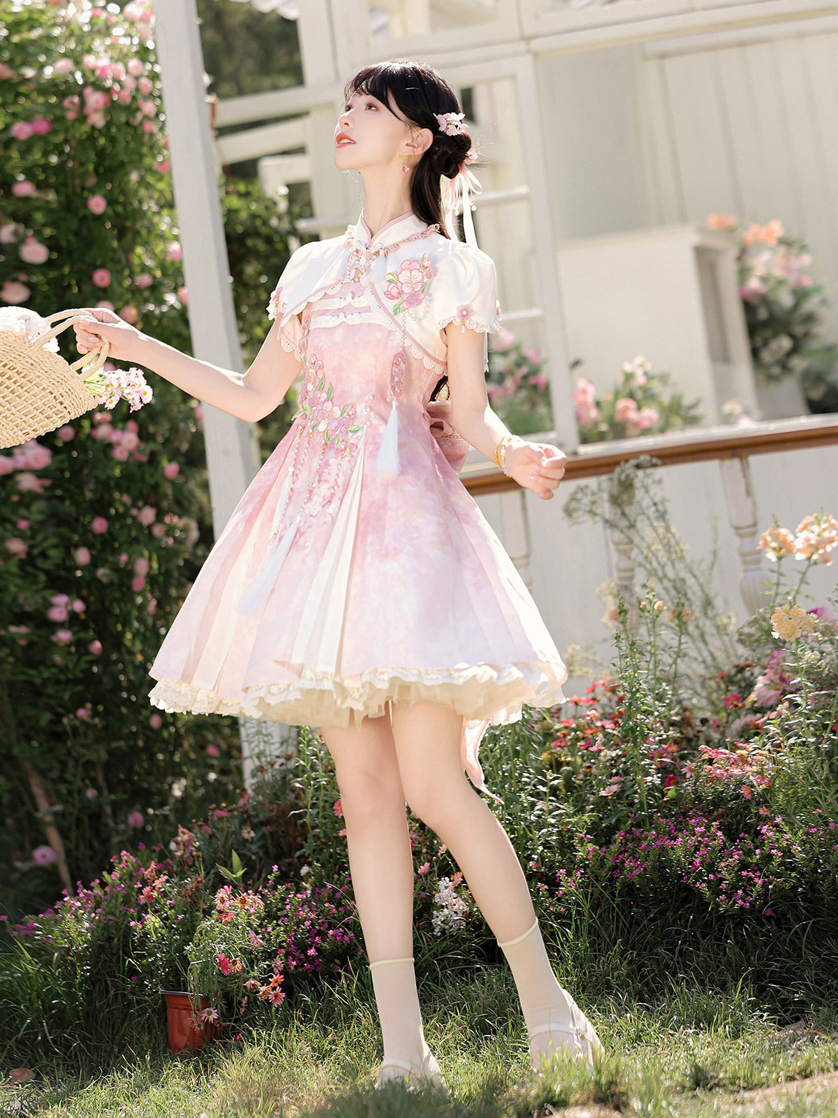 桜の手紙 華ロリジャンパースカートとボレロ
