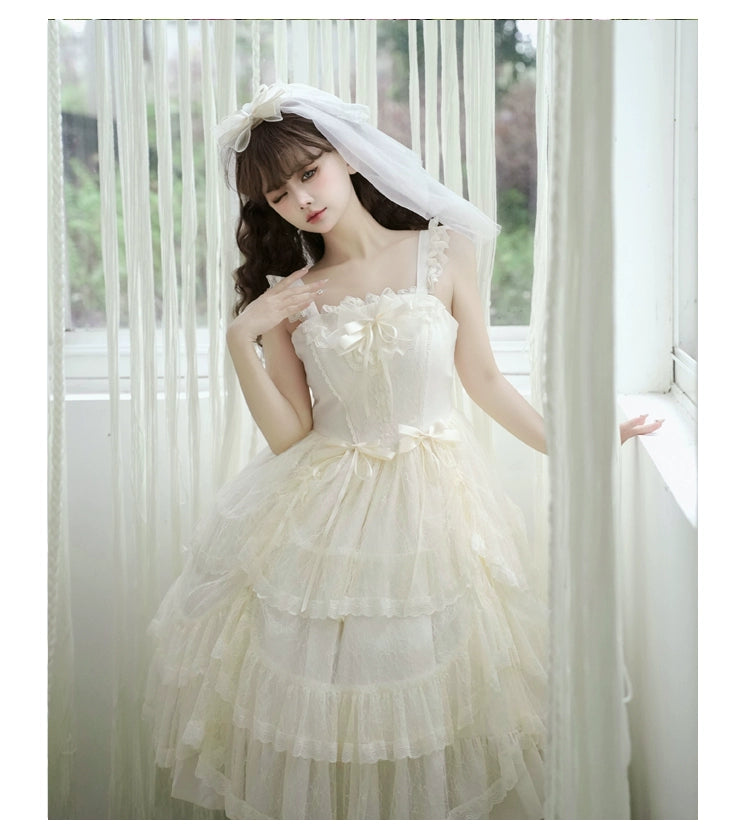 June Bride フラワーレースジャンパースカート 全4色