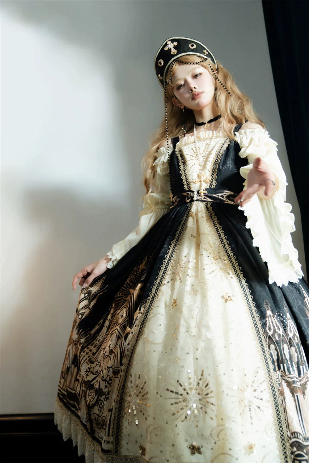 [Sale period ended] Sanctuary Goth Lolita Off Shoulder Princess Sleeve Blouse