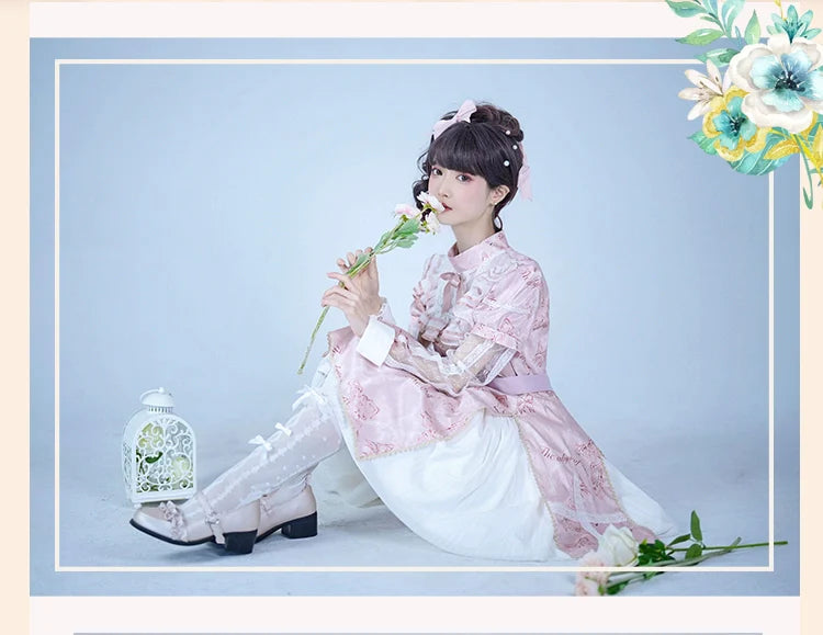 White Cross リボンゴシック長袖ワンピース