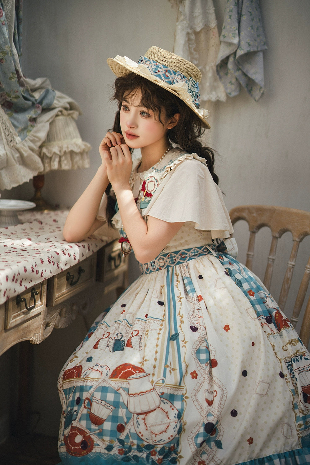 【予約販売】Picnic Tea Party 刺繍ブラウス