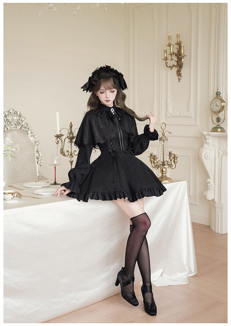 Nocturne Veil ミニ丈ワンピース – ロリータファッション通販RonRon