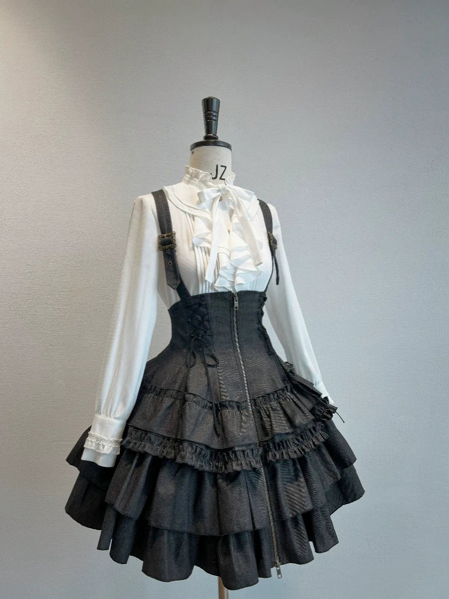 [Pre-orders available until 3/10] Rose Heart Tiered Mini Jumper Skirt