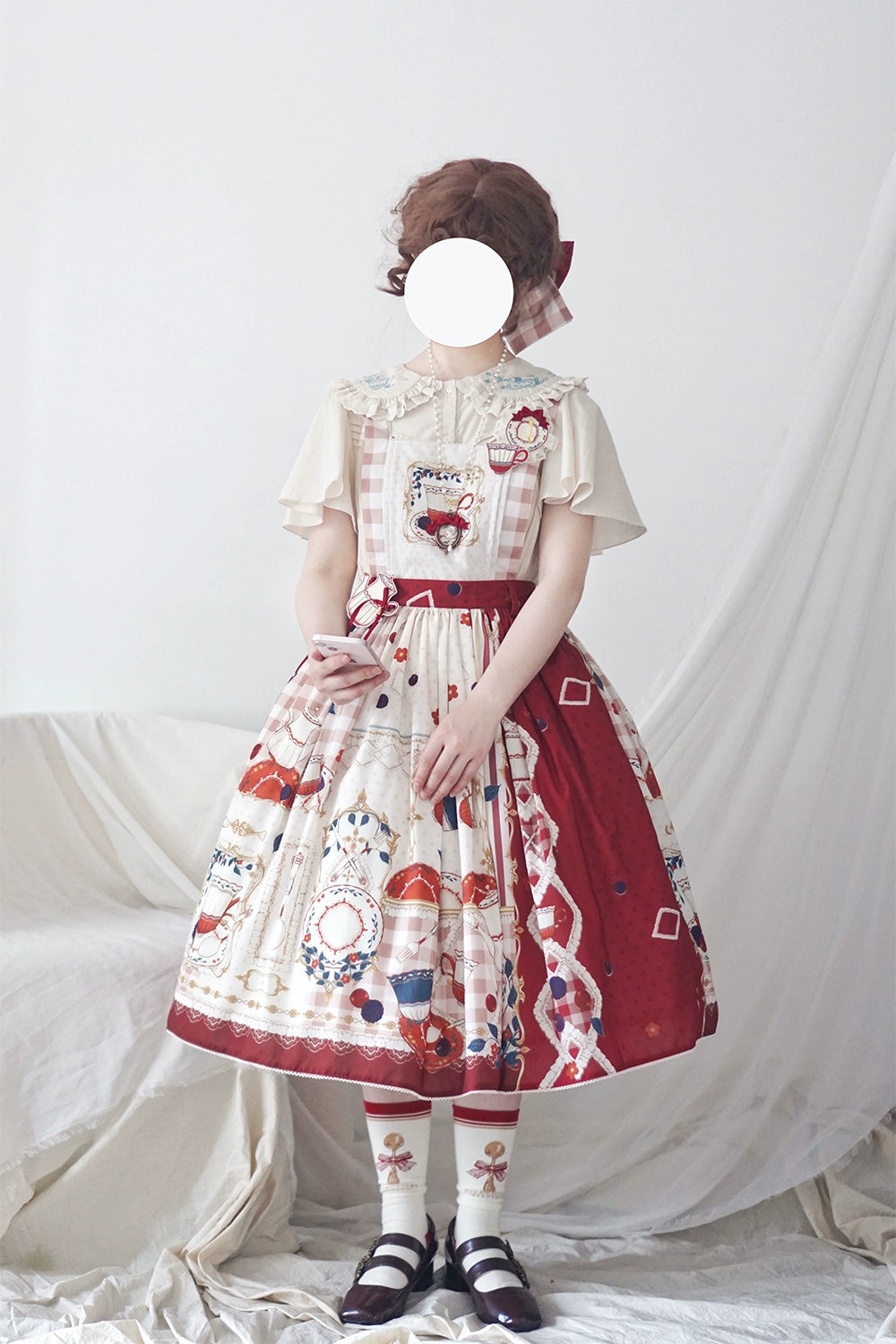 【予約販売】Picnic Tea Party 2wayサロペットスカート