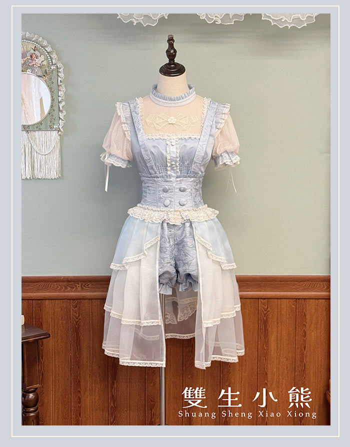 【受注予約4/28まで】Camellia Dream ヴェール付サスペンダーショートパンツ
