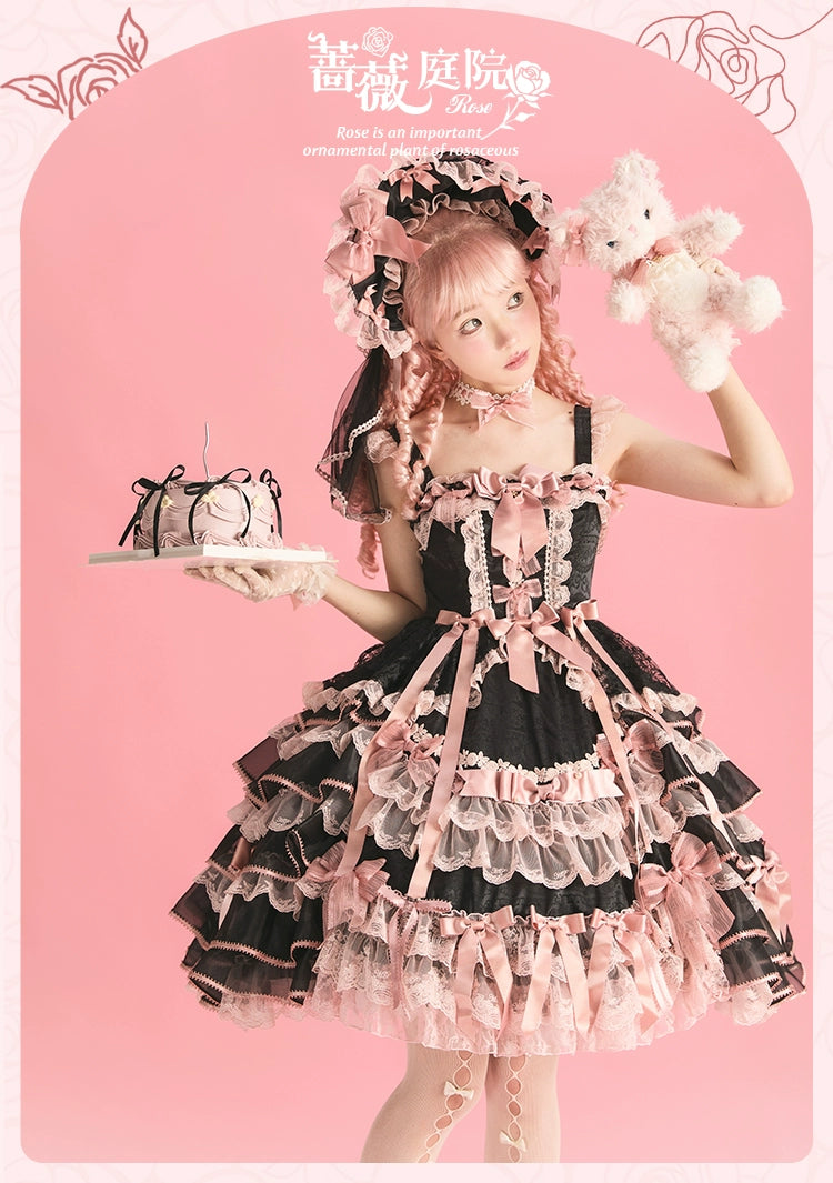 [Pre-orders available until 10/16] Rose Courtyard lace and ribbon jumper skirt