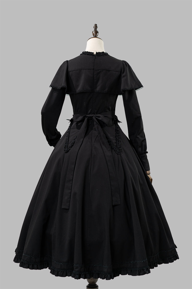 【受注予約12/3まで】漆黒の秒針 長袖ワンピース・ロング丈