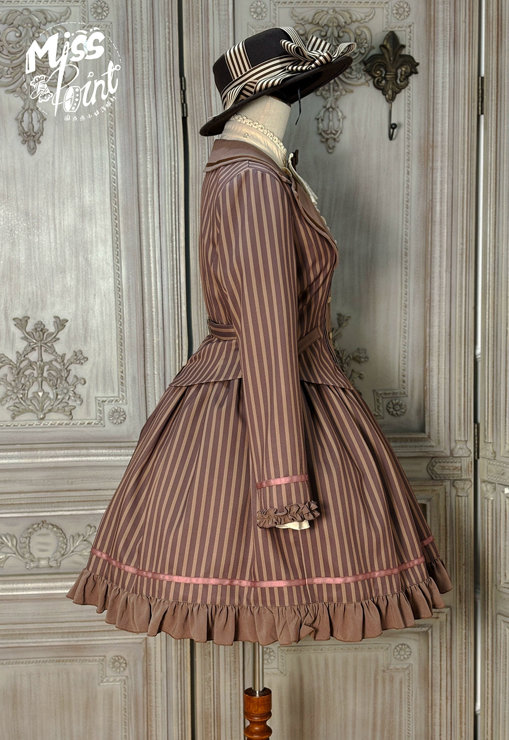 【予約販売】Classic Chocolat Stripe ストライプショートジャケット
