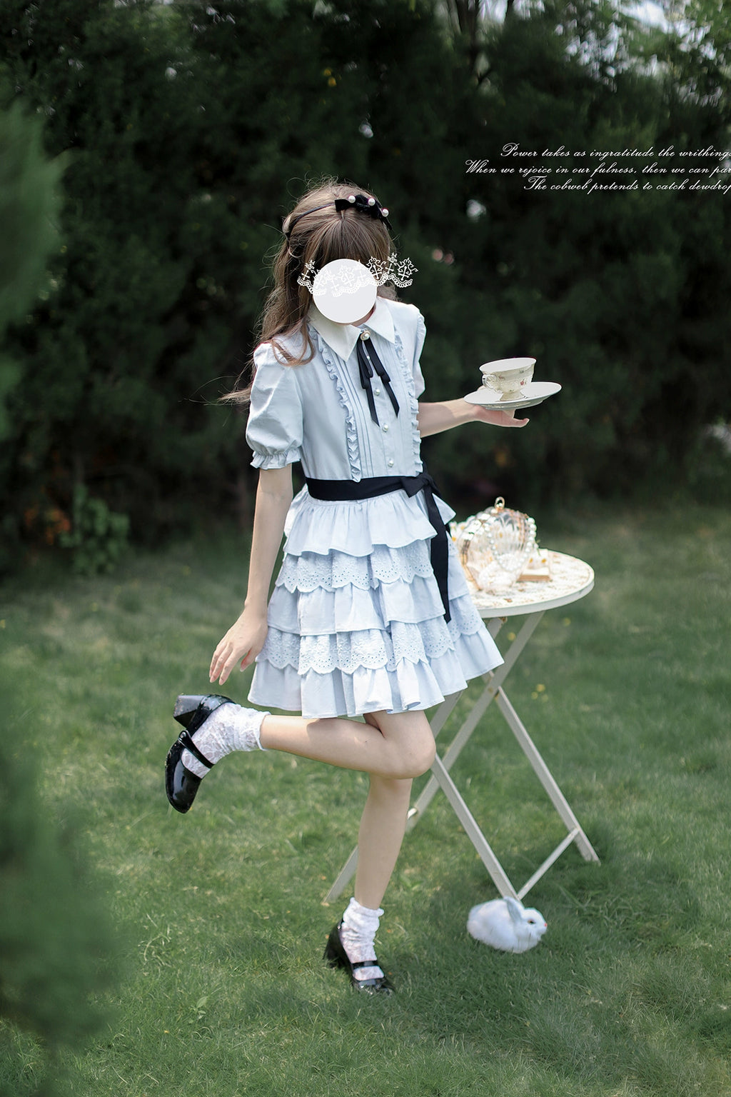 Dorothy アリスブルーのティアードワンピース