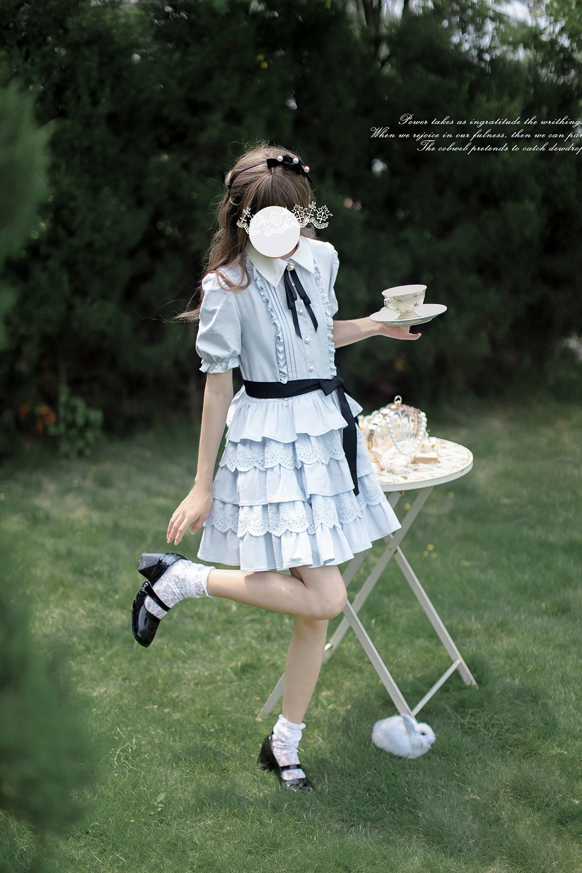 Dorothy アリスブルーのティアードワンピース