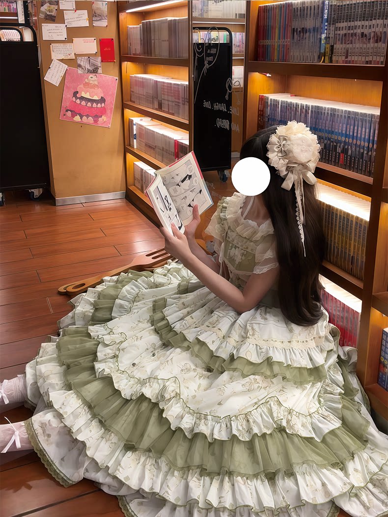 【受注予約9/13まで】Sweet Jasmine ティアードジャンパースカート