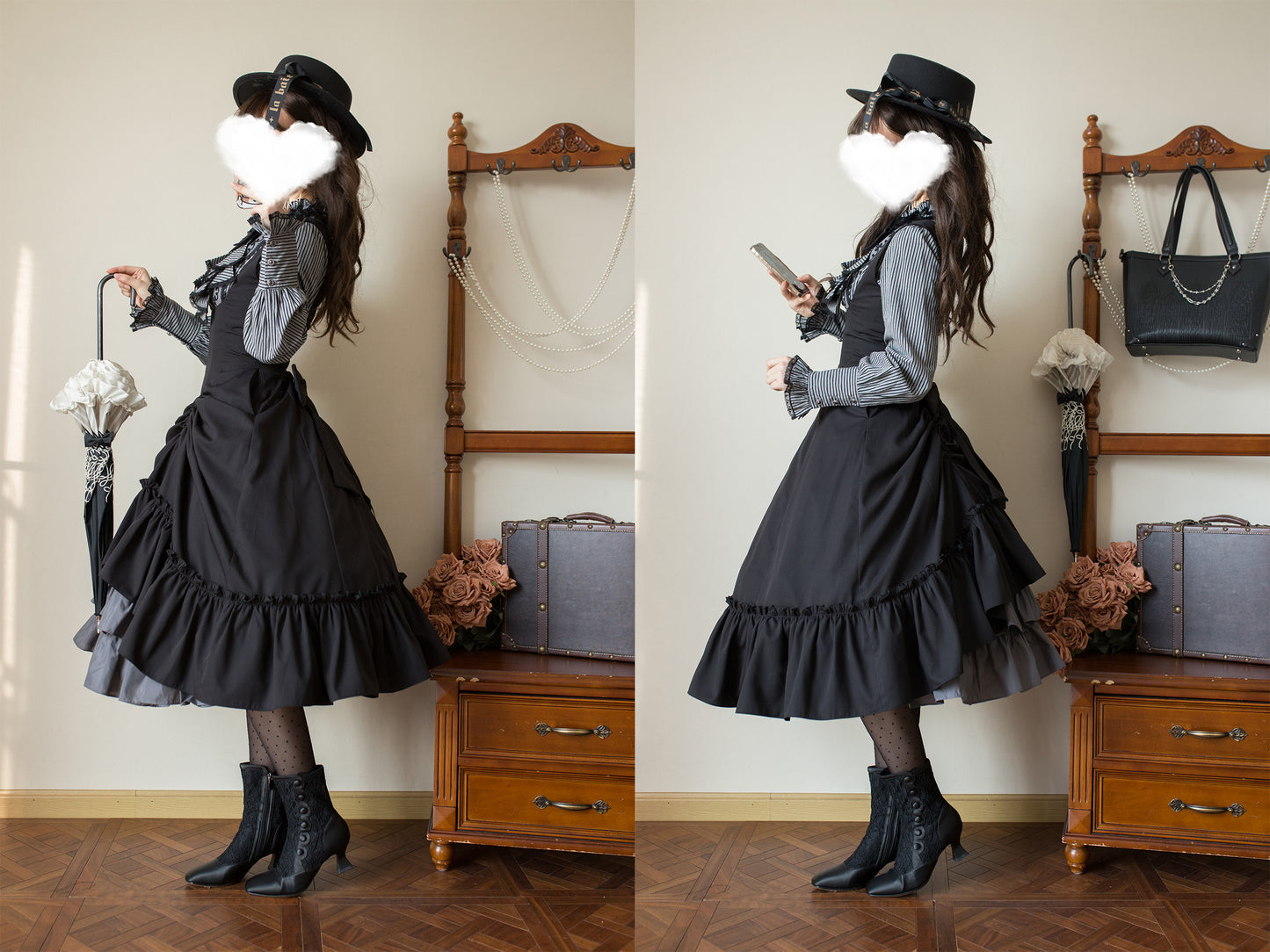 【受注予約12/3まで】Monochrome Reverie ジャンパースカート・無地