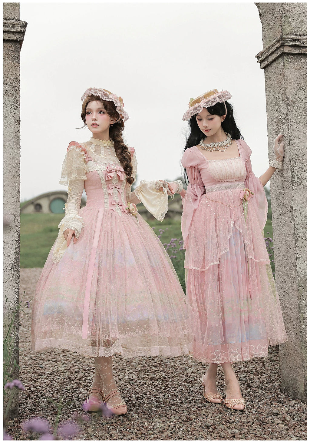 Spring in Giverny 油絵プリントジャンパースカート