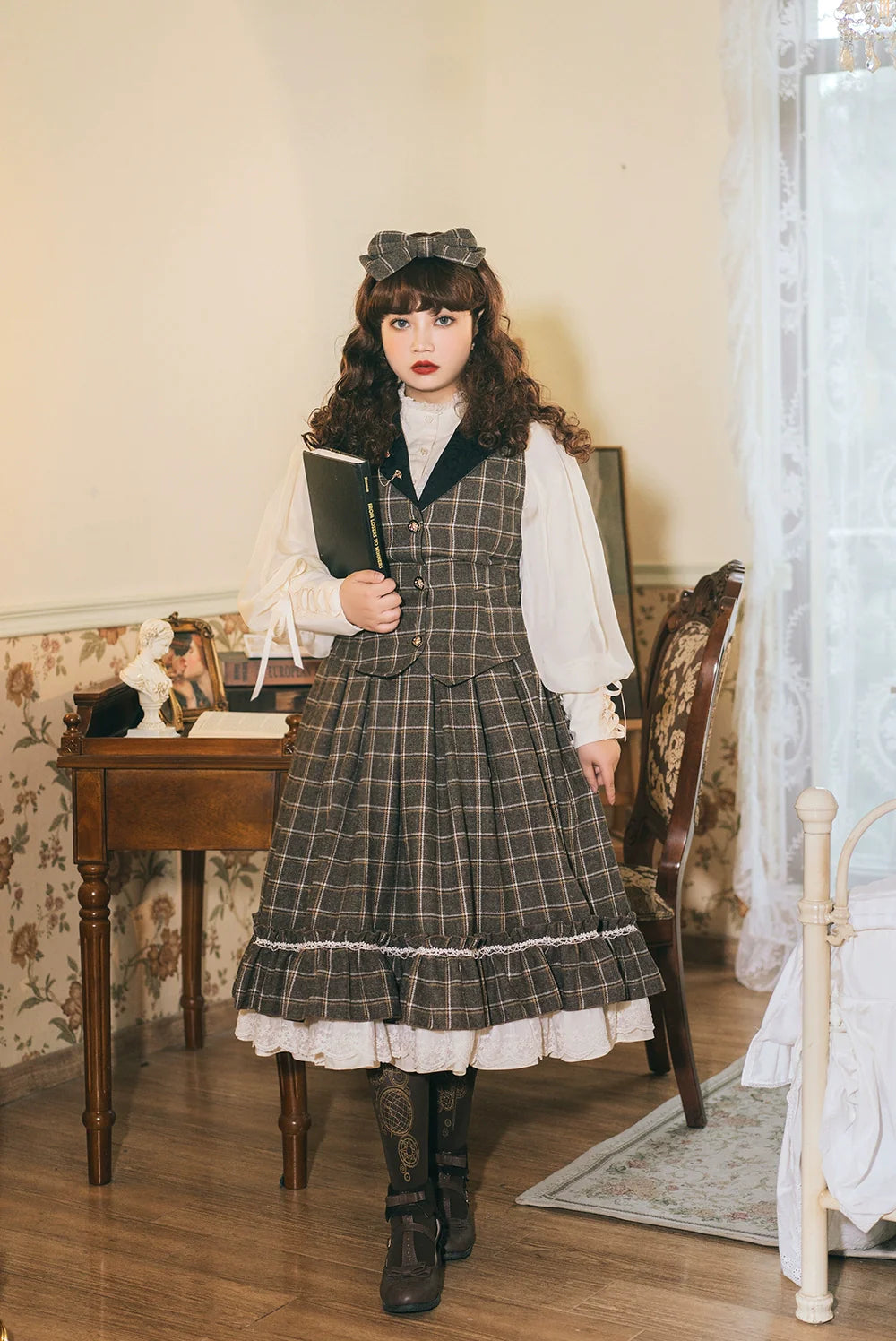 【予約販売】英国クラシカルロリィタ ウォームチェックハイウエストスカート