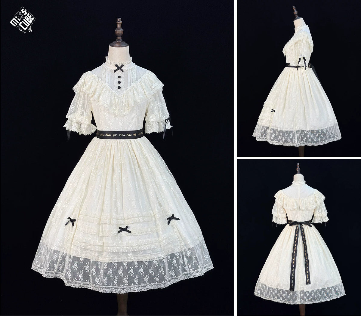 【受注予約10/13まで】Dream Lace クラシカル半袖ワンピース