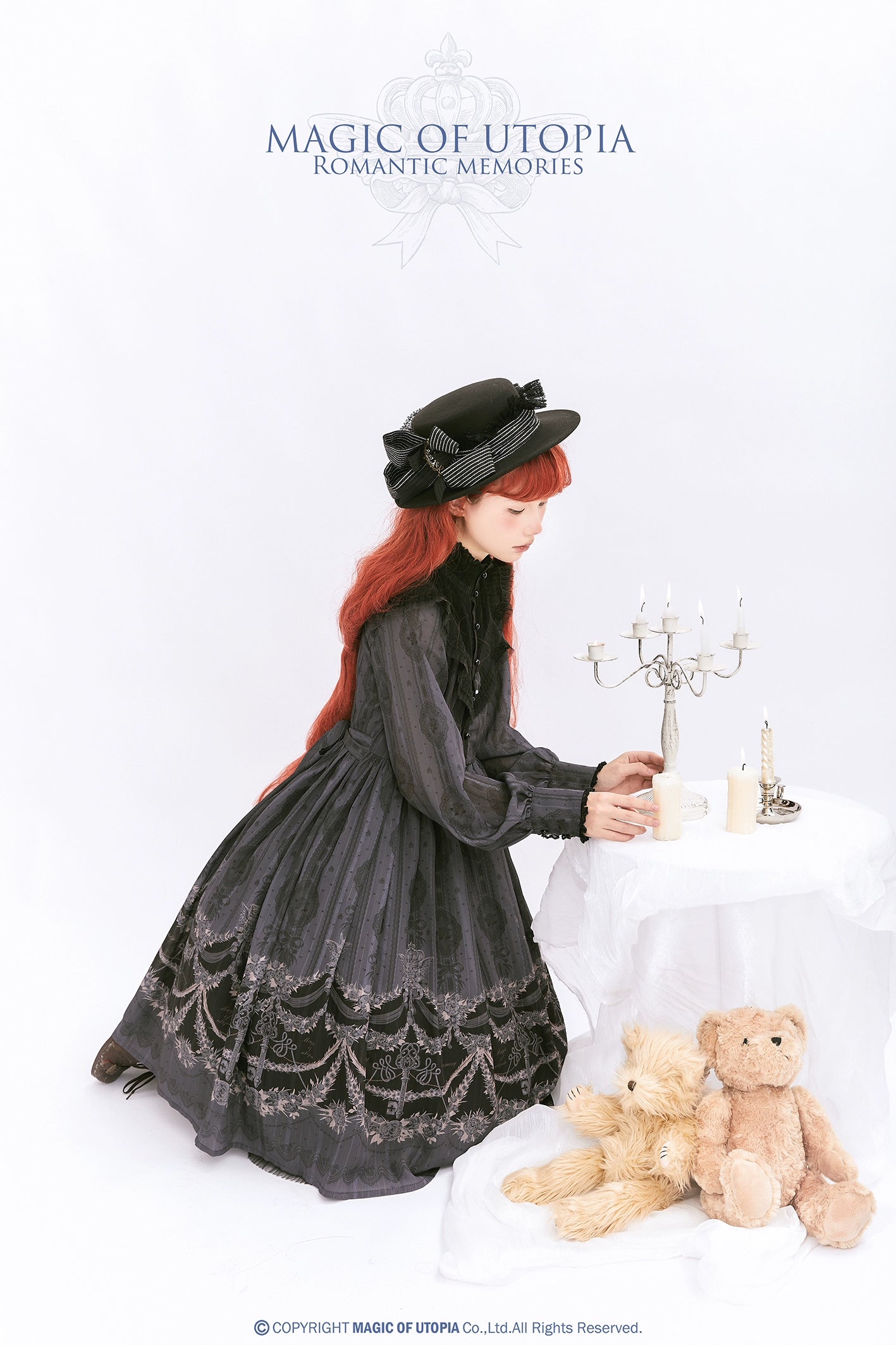 Romantic Memories スタンドカラーワンピース