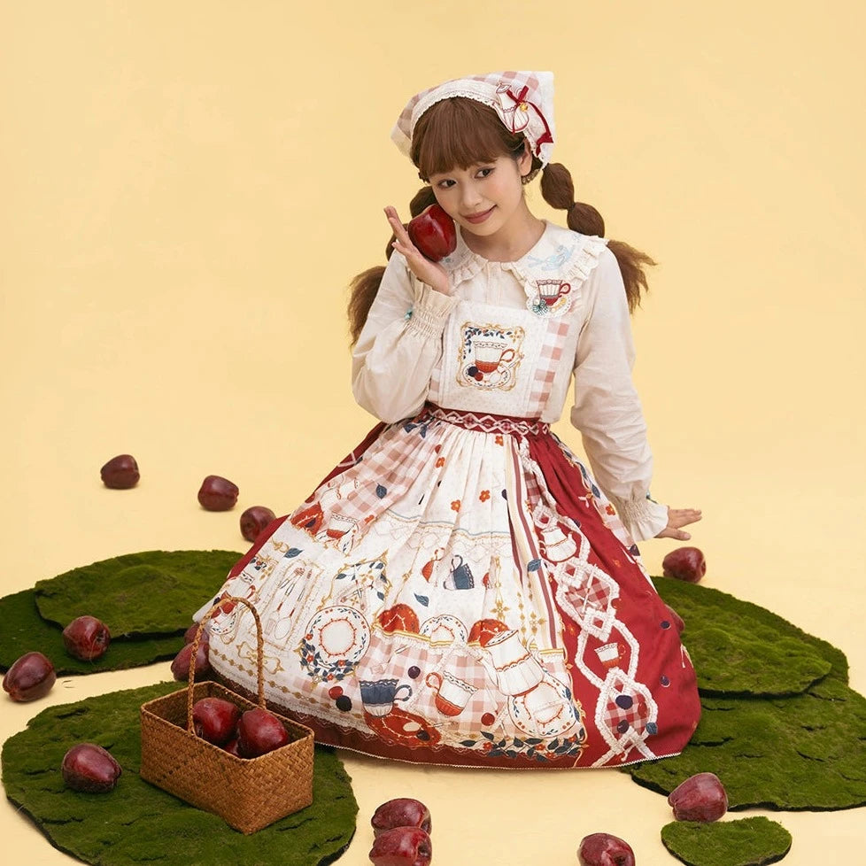 【販売期間終了】Picnic Tea Party 2wayサロペットスカート