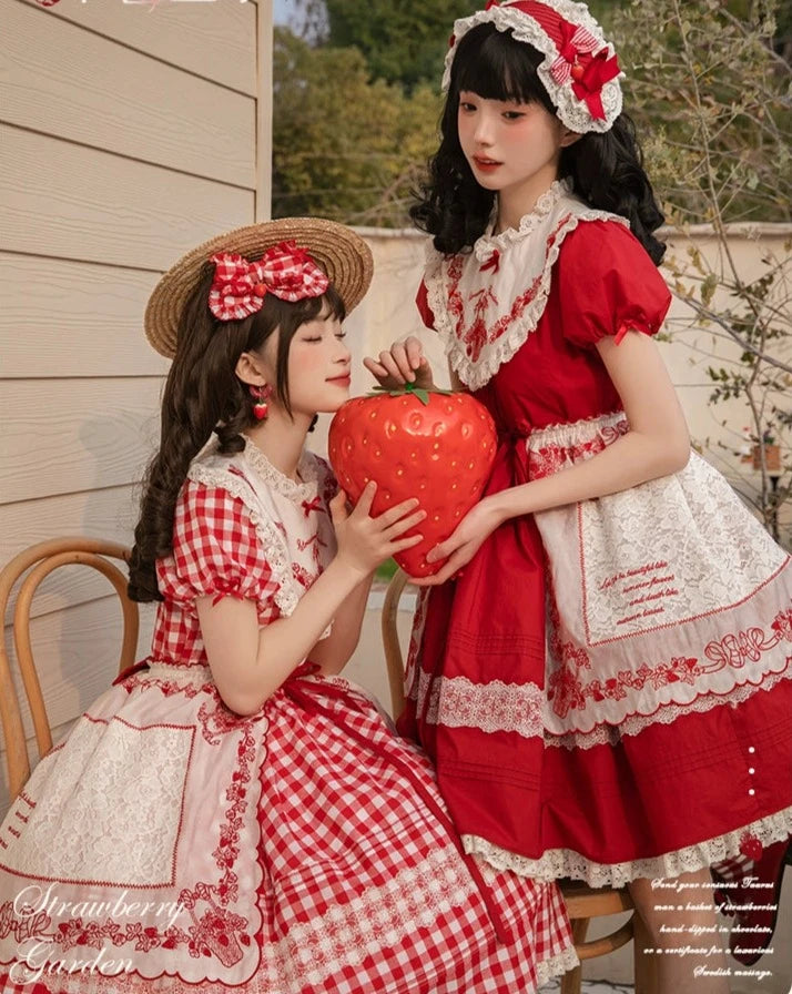 Strawberry Basket スタンドカラーワンピース